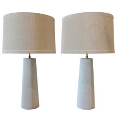 Pair of Cast Cement Lamps