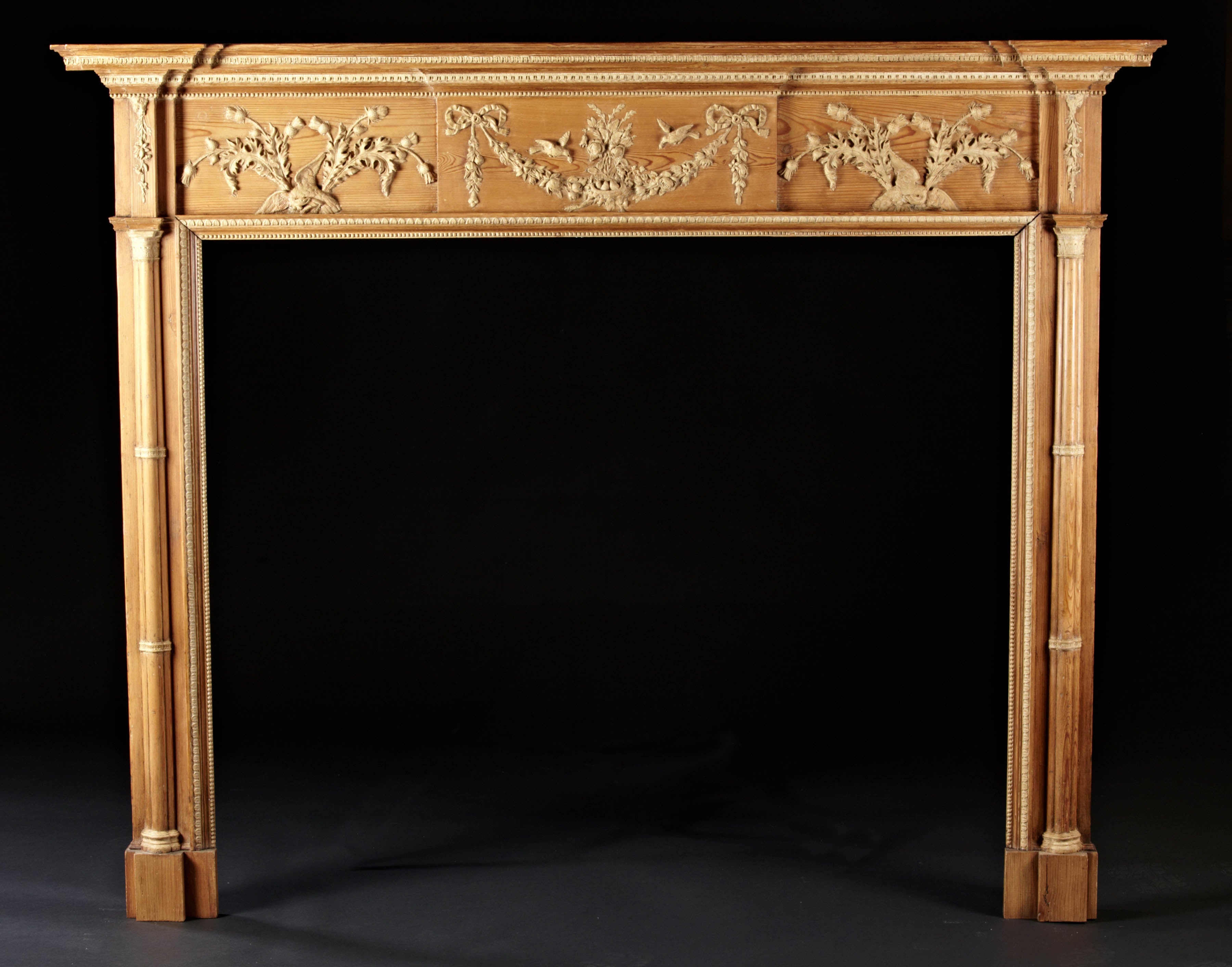 18th Century George III Pine and Composition Neoclassical Mantle