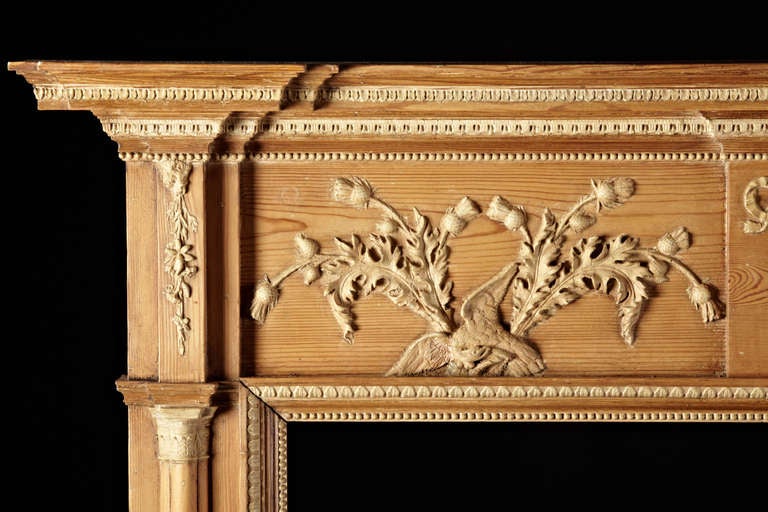 British 18th Century George III Pine and Composition Neoclassical Mantle