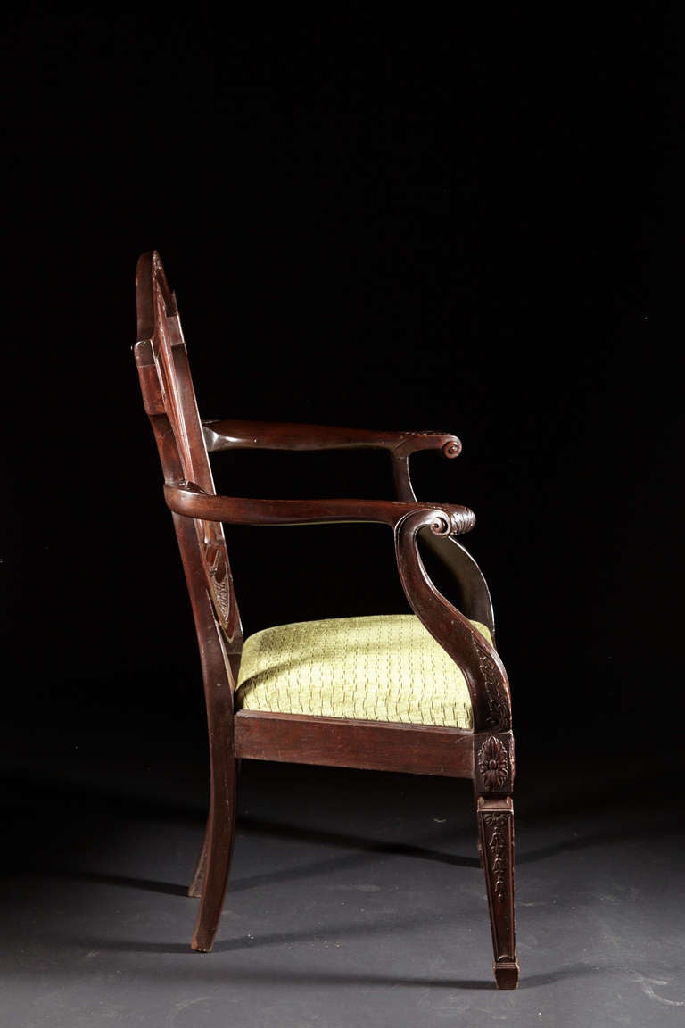 George III Rare and Unusual Large Scaled 18th Century Carved Mahogany Armchair For Sale