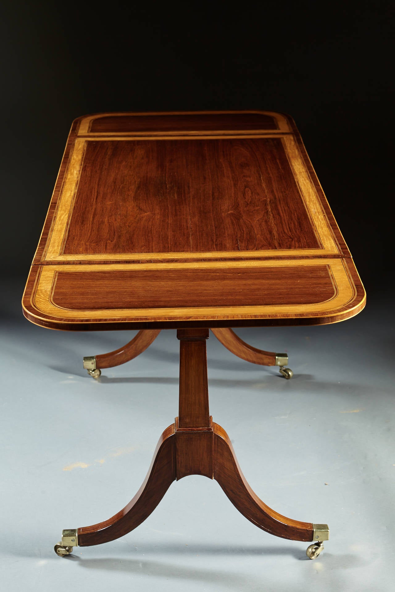 Early 19th Century Fine English Regency Period, Satinwood Inlaid Mahogany Sofa Table