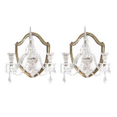 Antique George III Style Shield Back Mirrored Sconces, Appliques