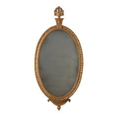 An Oval Adam Period Giltwood Mirror, English, 18th Century