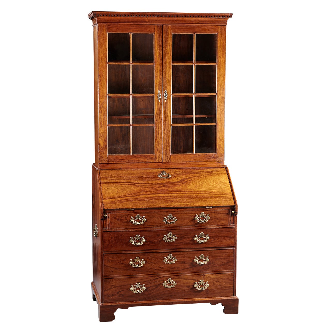 Remarkable and Rare Rosewood Bureau Bookcase for the English Market For Sale