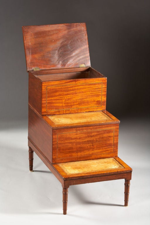 English Mahogany Bedside Steps