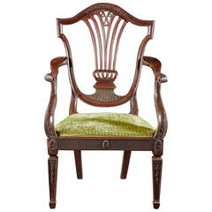 Rare and Unusual Large Scaled 18th Century Carved Mahogany Armchair