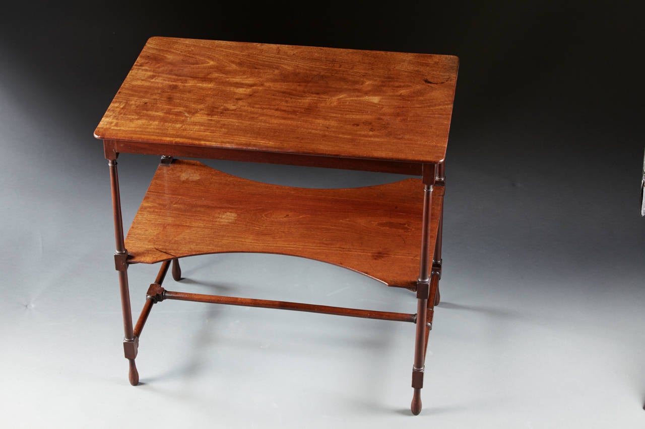 Fine George II English Mahogany Two-Tiered Spider Leg Table