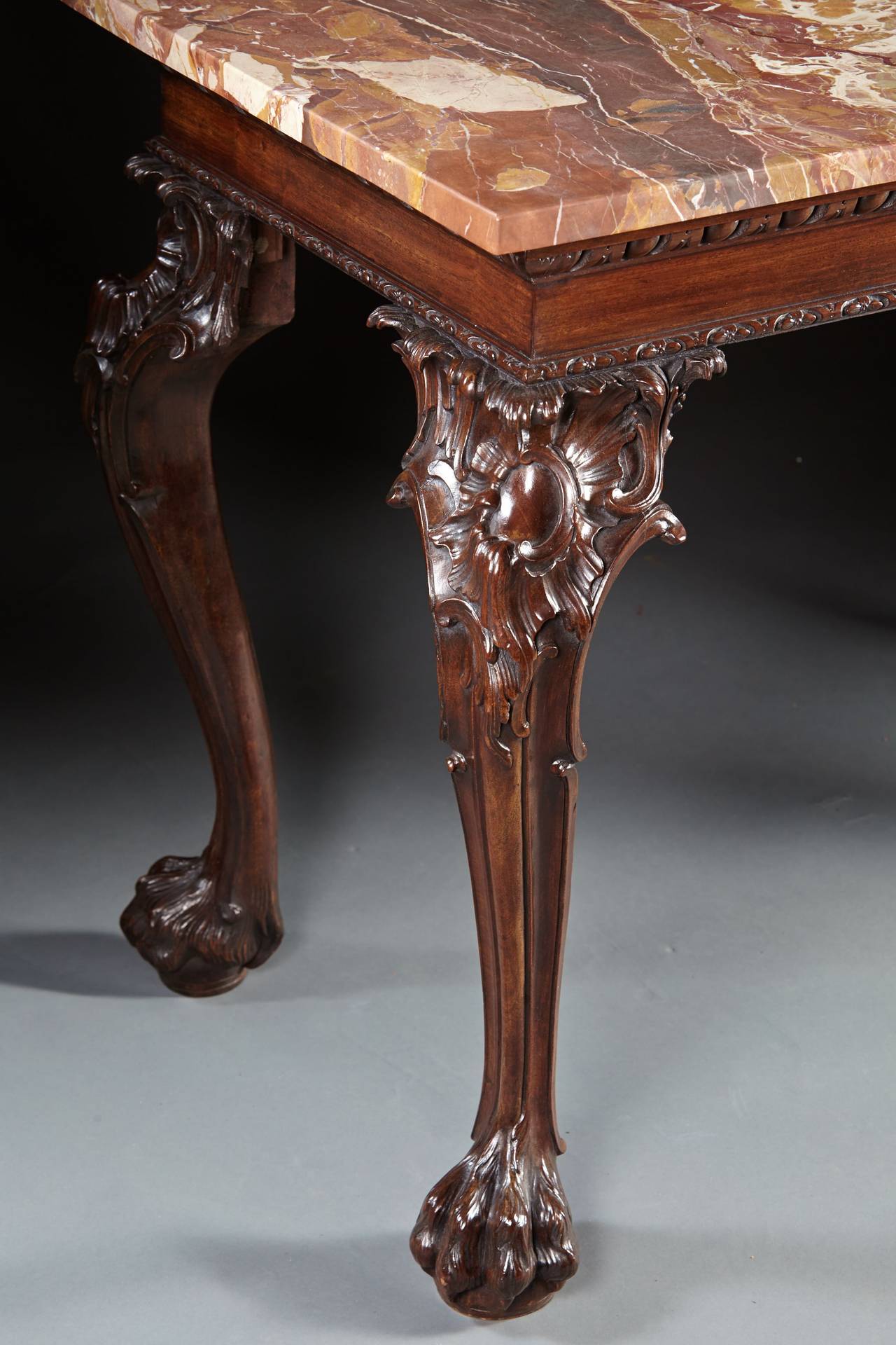 Rococo Very Fine and  Exuberantly Carved Mahogany George II Console, 18th Century