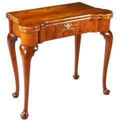 Antique An English Walnut George II Card  or Game Table, Circa 1740