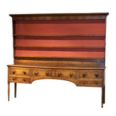 A large English Oak Dresser With Plate Rack, Circa 1800