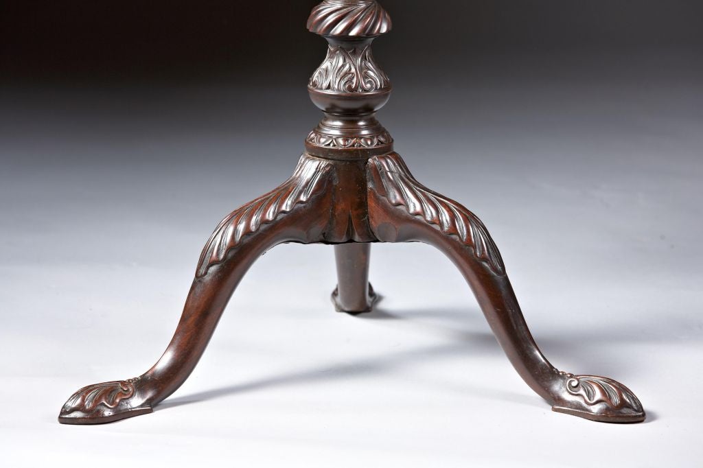 A George II-III Brass Inlaid Mahogany Gallery Tilt Tea Table 1