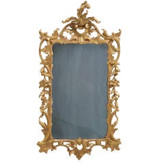 An Elegant English Rococo Carved Giltwood Mirror, Chippendale