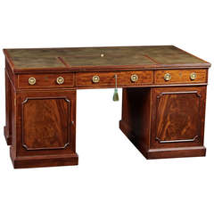 Antique Georgian Mahogany Pedestal Desk, circa 1800