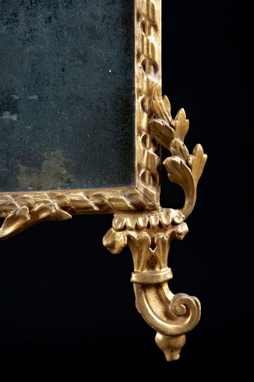 18th Century Italian Neo-Classic Carved Giltwood Mirror For Sale 1