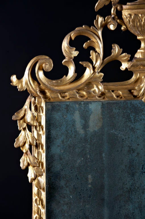 18th Century Italian Neo-Classic Carved Giltwood Mirror For Sale 2