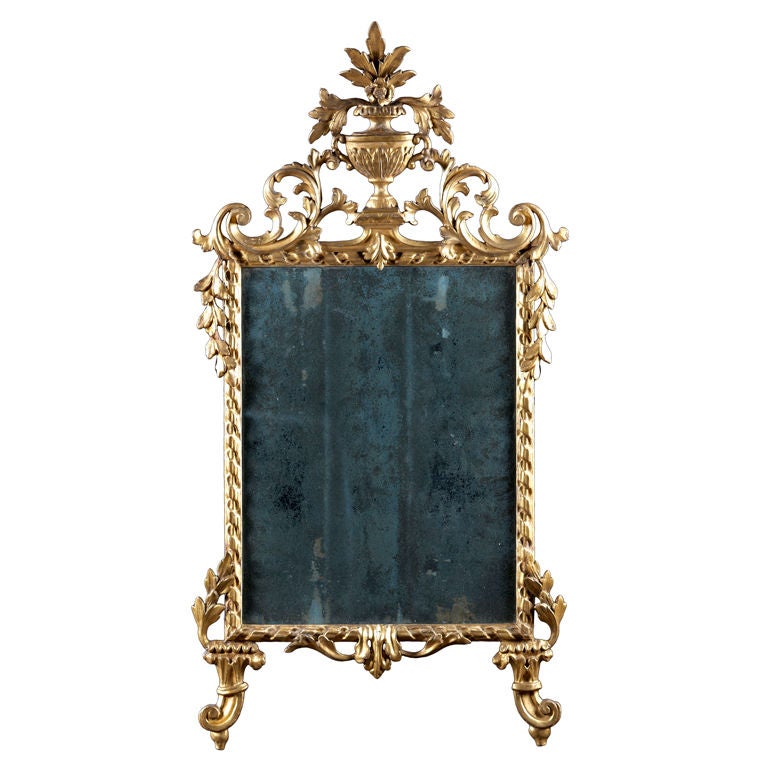 18th Century Italian Neo-Classic Carved Giltwood Mirror For Sale