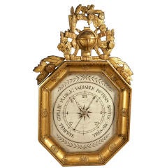 An Octagonal French Empire Giltwood Barometer