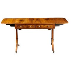 A Brass Inlaid English Regency Rosewood Sofa Table