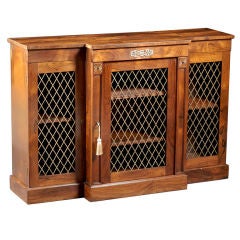 A Fine English Regency Rosewood Breakfront Side Cabinet