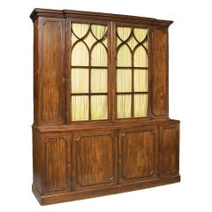 A George III Mahogany Breakfront Bookcase, English 18th Century A George III Mahogany Breakfront Bookcase, English 18th Century