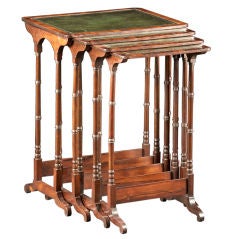 Four Regency Period Rosewood Nesting, Stacking Side Tables
