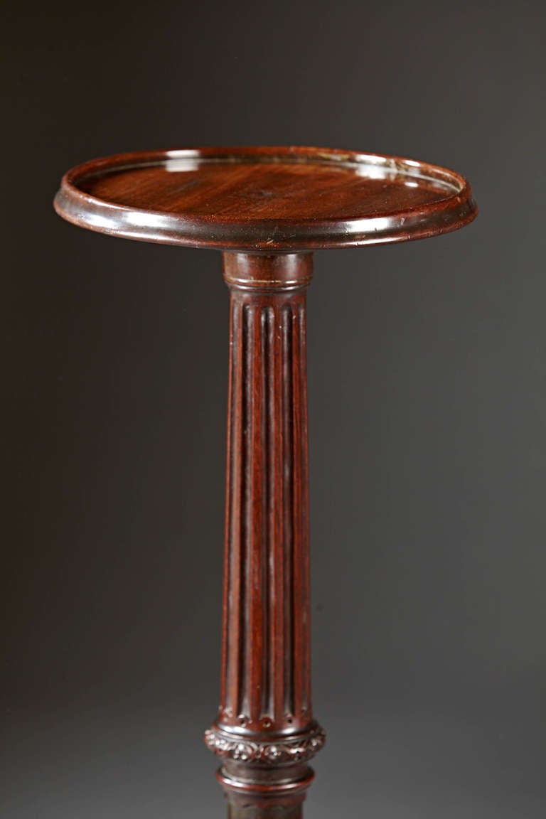 British Wonderful 18th Century George II Carved Mahogany Candlestand For Sale