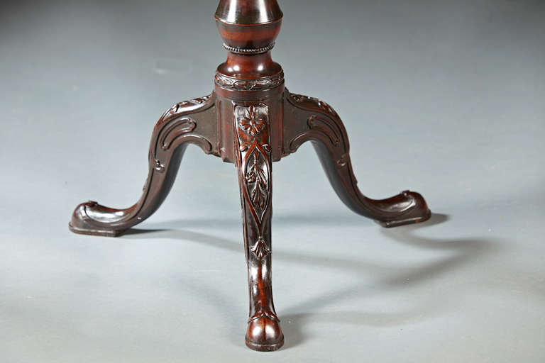 18th Century and Earlier Wonderful 18th Century George II Carved Mahogany Candlestand For Sale