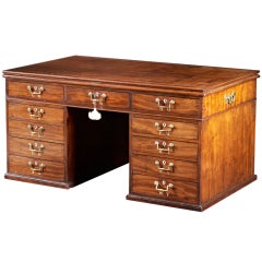 An Exceptional Georgian Partners Drafting Library  Pedestal Desk