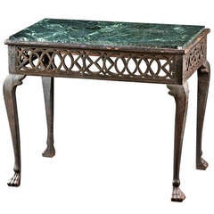 A Rare 18th Century Painted American Marble Top Side Table