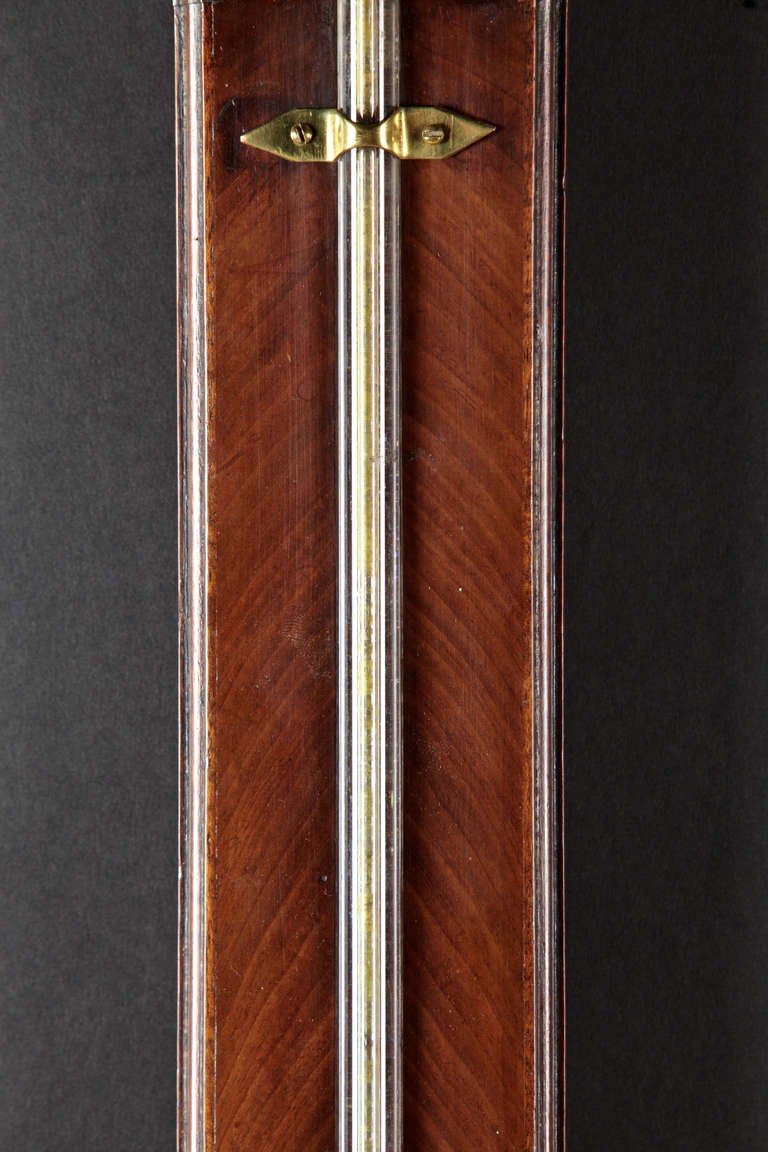 An English Regency Period Mahogany Stick Barometer In Good Condition In Woodbury, CT