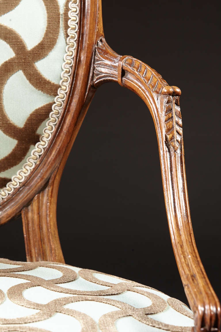18th Century and Earlier A George Iii Carved Mahogany Hepplewhite Armchair For Sale