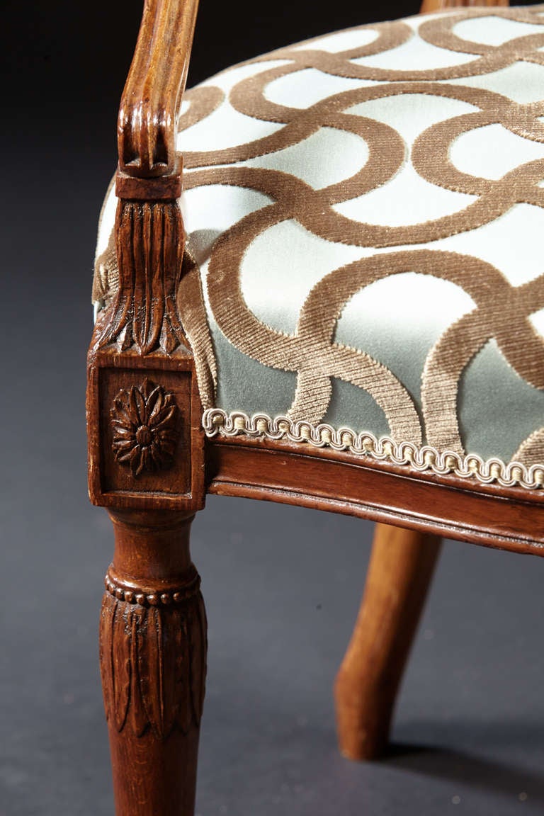 A George Iii Carved Mahogany Hepplewhite Armchair For Sale 1