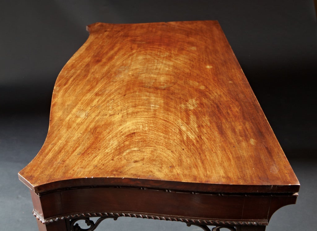18th Century and Earlier A Fine Chippendale Serpentine Carved Mahogany Pier Table, 1755 For Sale