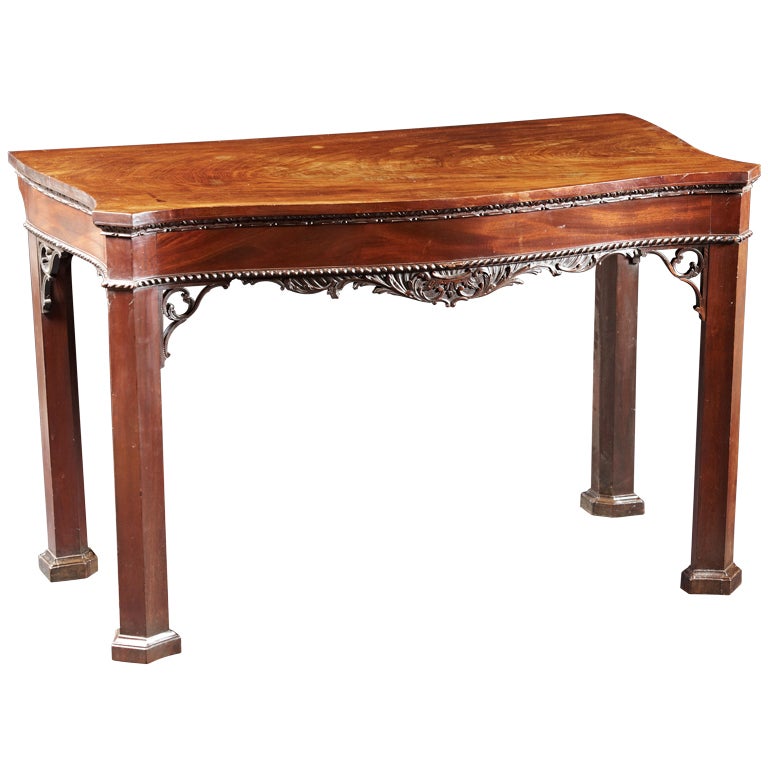 A Fine Chippendale Serpentine Carved Mahogany Pier Table, 1755 For Sale