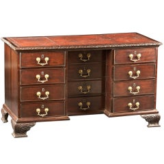 A Rare and Fine Carved Mahogany Library Desk, 18th Century