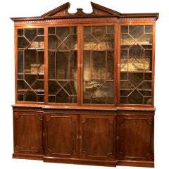 An 18th C. English Chippendale Breakfront Bookcase China Cabinet