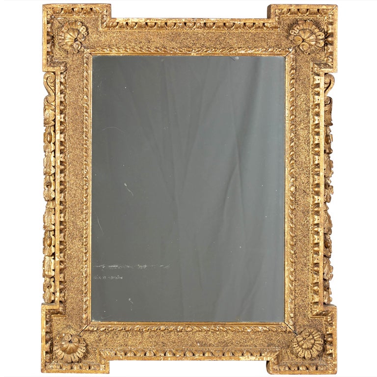 A George II Giltwood Portrait Frame Mirror