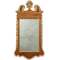 An Early 18th C. George II Walnut and Parcel Gilt Mirror