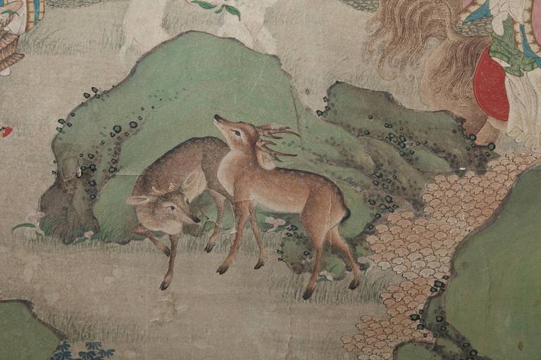Large 18th Century Chinese Painted Paper Panel 