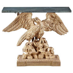 Regency Period Carved and Gilded Eagle Console Table