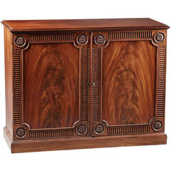 Fine English George III, Carved Mahogany Side Cabinet in Chippendale Manner
