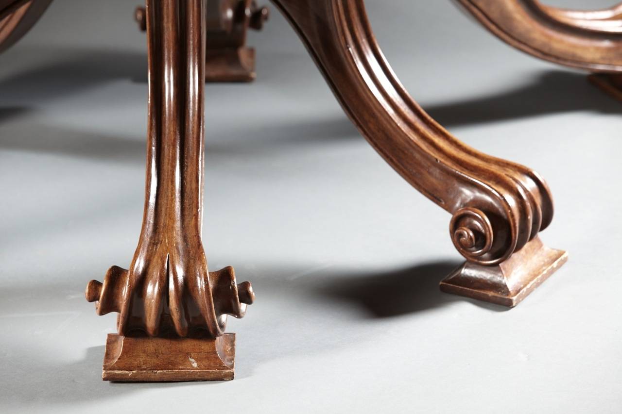 American Great Walnut Baroque Style Dining or Conference Table For Sale