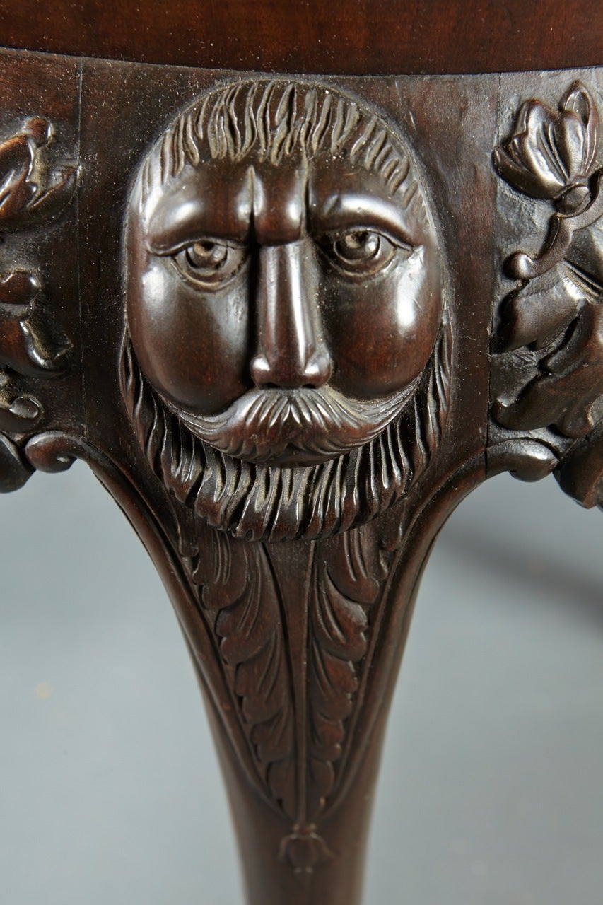George II Irish Cellarette in Carved Mahogany with Shell Collection Interior For Sale