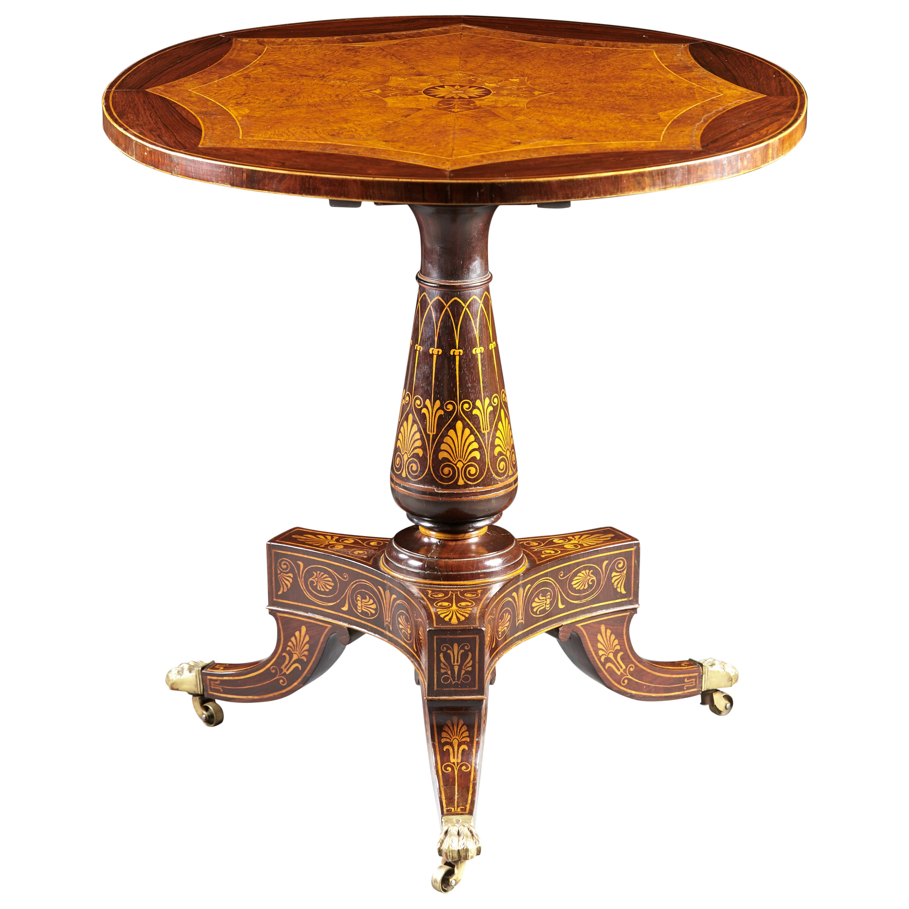 Italian Inlaid Tilt-Top Center Table For Sale