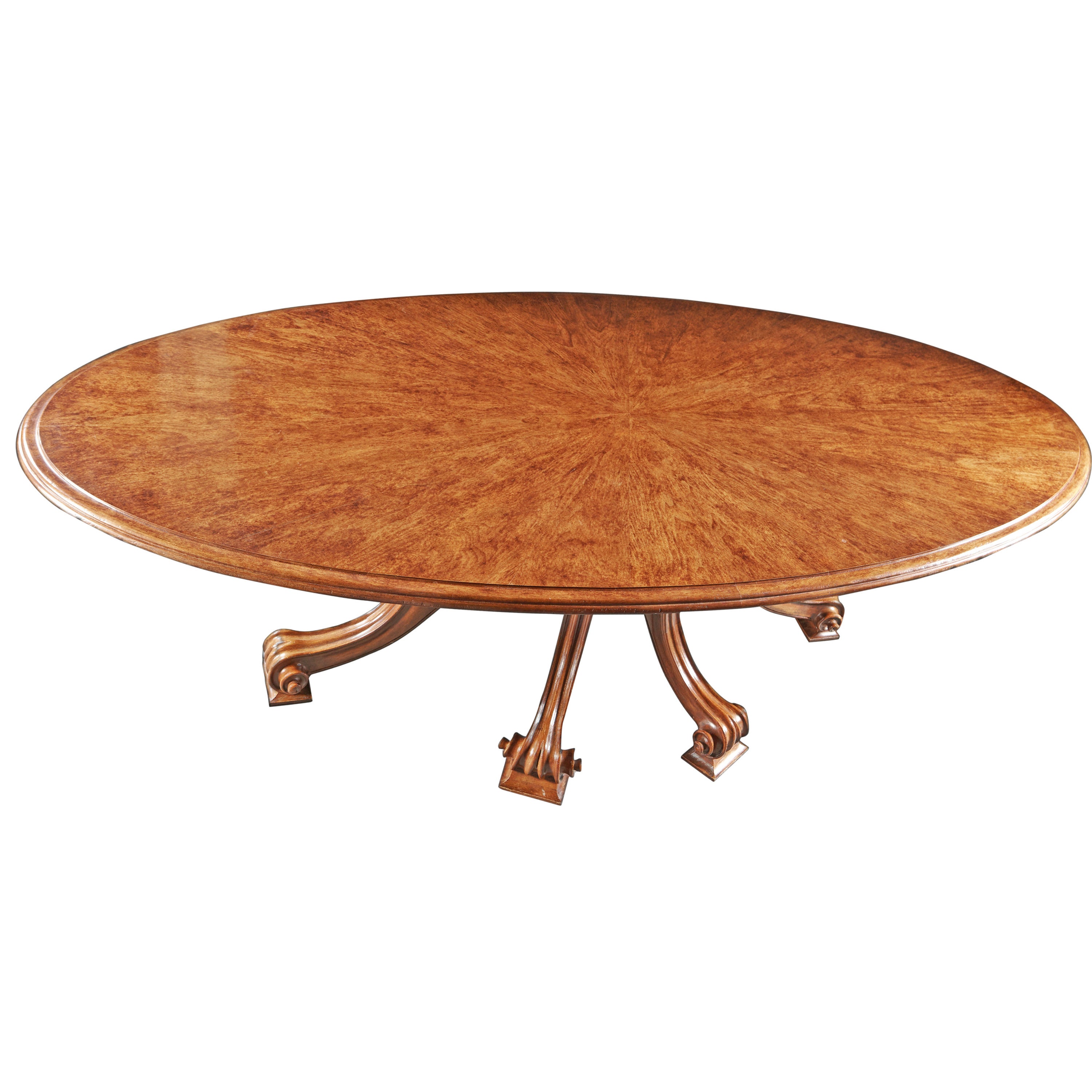 Great Walnut Baroque Style Dining or Conference Table For Sale