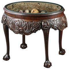 Irish Cellarette in Carved Mahogany with Shell Collection Interior