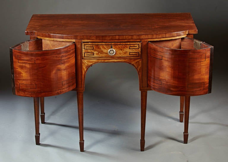 19th Century Fine and Unusual English Regency Period Mahogany Sideboard with Inlay For Sale