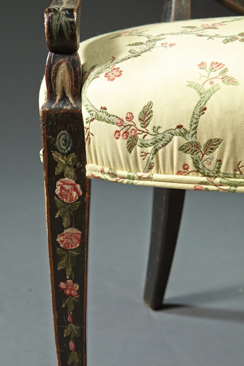 Pair of George III Period Painted Armchairs, 18th Century, English For Sale 5
