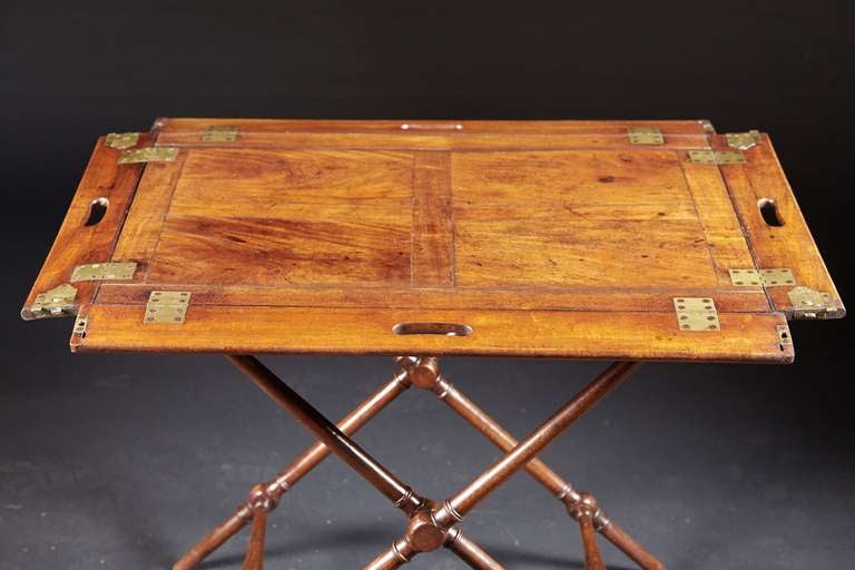 19th Century A First Quality English Mahogany Butler's Tray on Stand, Circa 1800