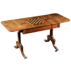 An English Regecny Rosewood Sofa Backgammon Table